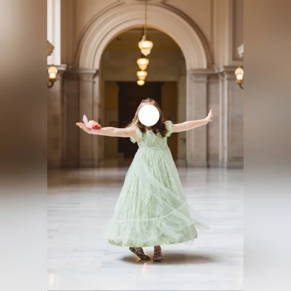 Trish Scully Clara dress, 7, EUC, Sage - Picture 3 of 5